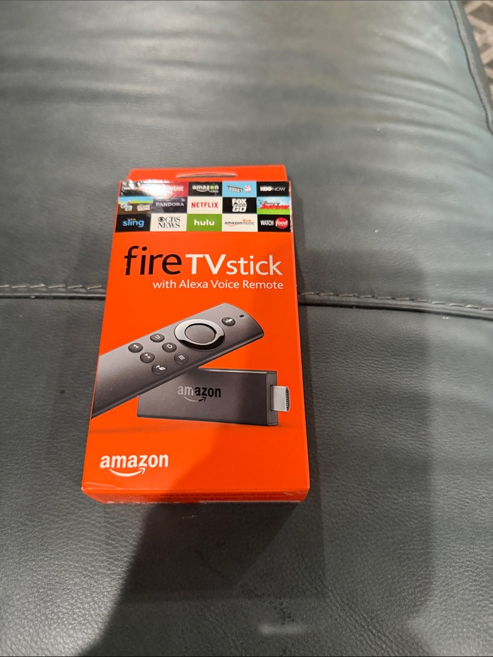 NWT Amazon Fire TV Stick with Alexa Voice Remote - Bright Orange Box